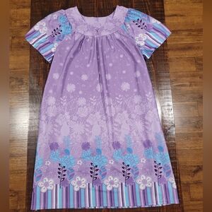 Vtg Anthony Richards Mumu Kaftan Lounge House Dress 1X Floral Pockets Satin